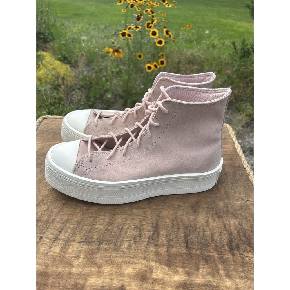 Converse Chuck Taylor All Star Move High Pink Suede Platform Sneakers Womens 10